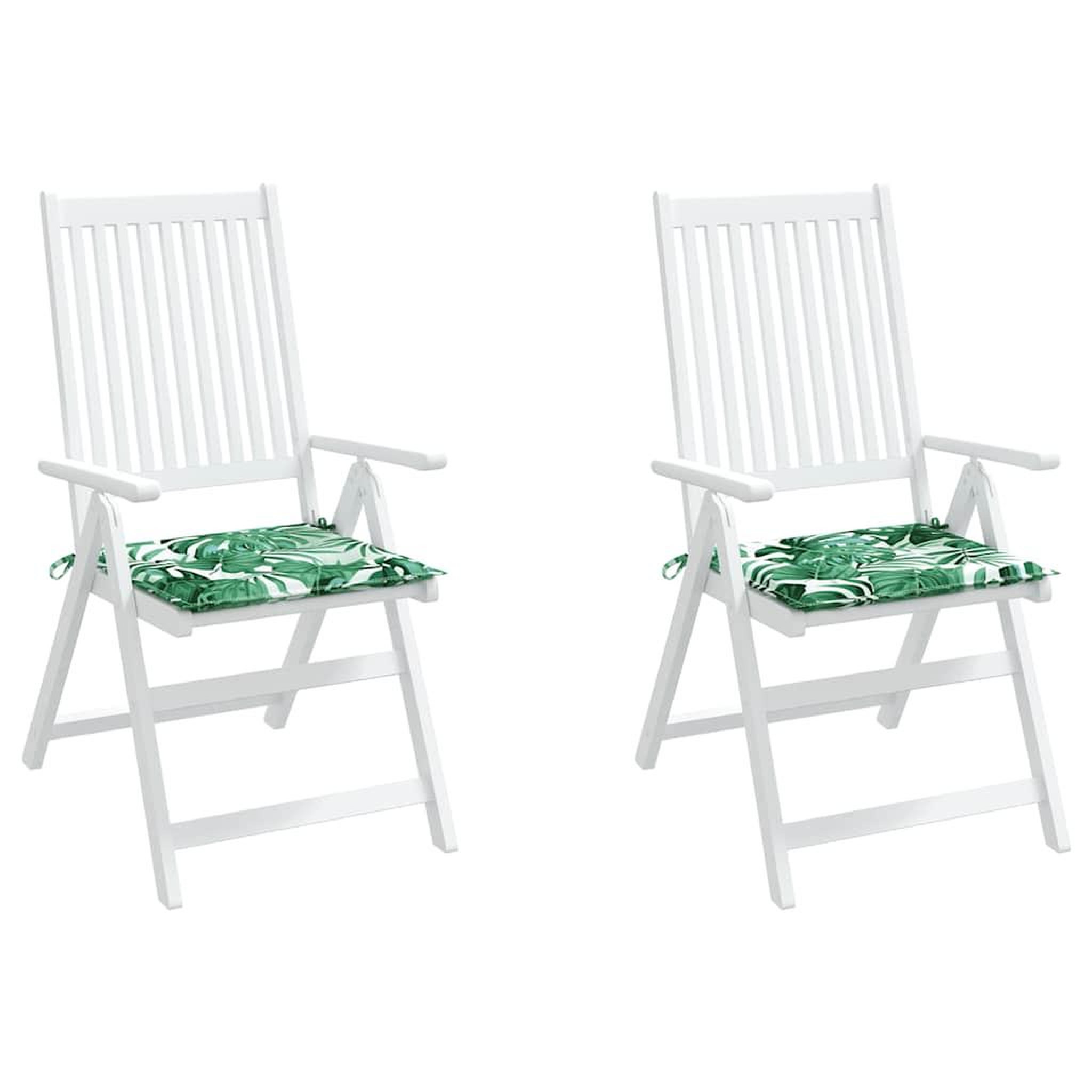 Voir la diapositive 4 : VIDAXL Coussins de chaise lot de 2 motif de feuilles 50x50x3 cm tissu