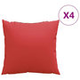 Voir la diapositive 2 : VIDAXL Coussins de canape lot de 4 rouge 40x40 cm tissu