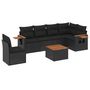 Voir la diapositive 2 : VIDAXL Salon de jardin 7 pcs avec coussins noir resine tressee