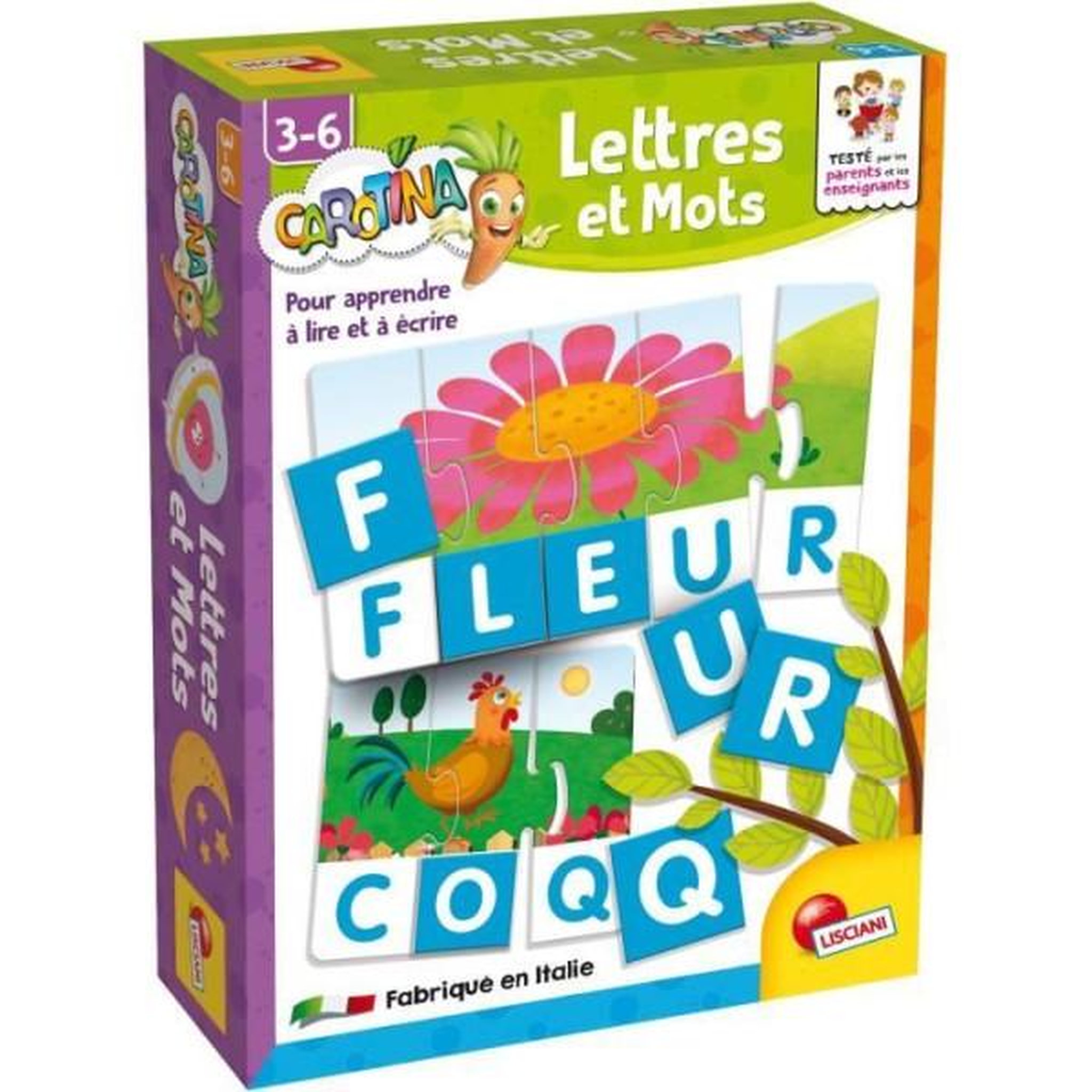 LISCIANI GIOCHI Lettres et mots - carotina - apprendre a lire et a écrire simplement - lisciani