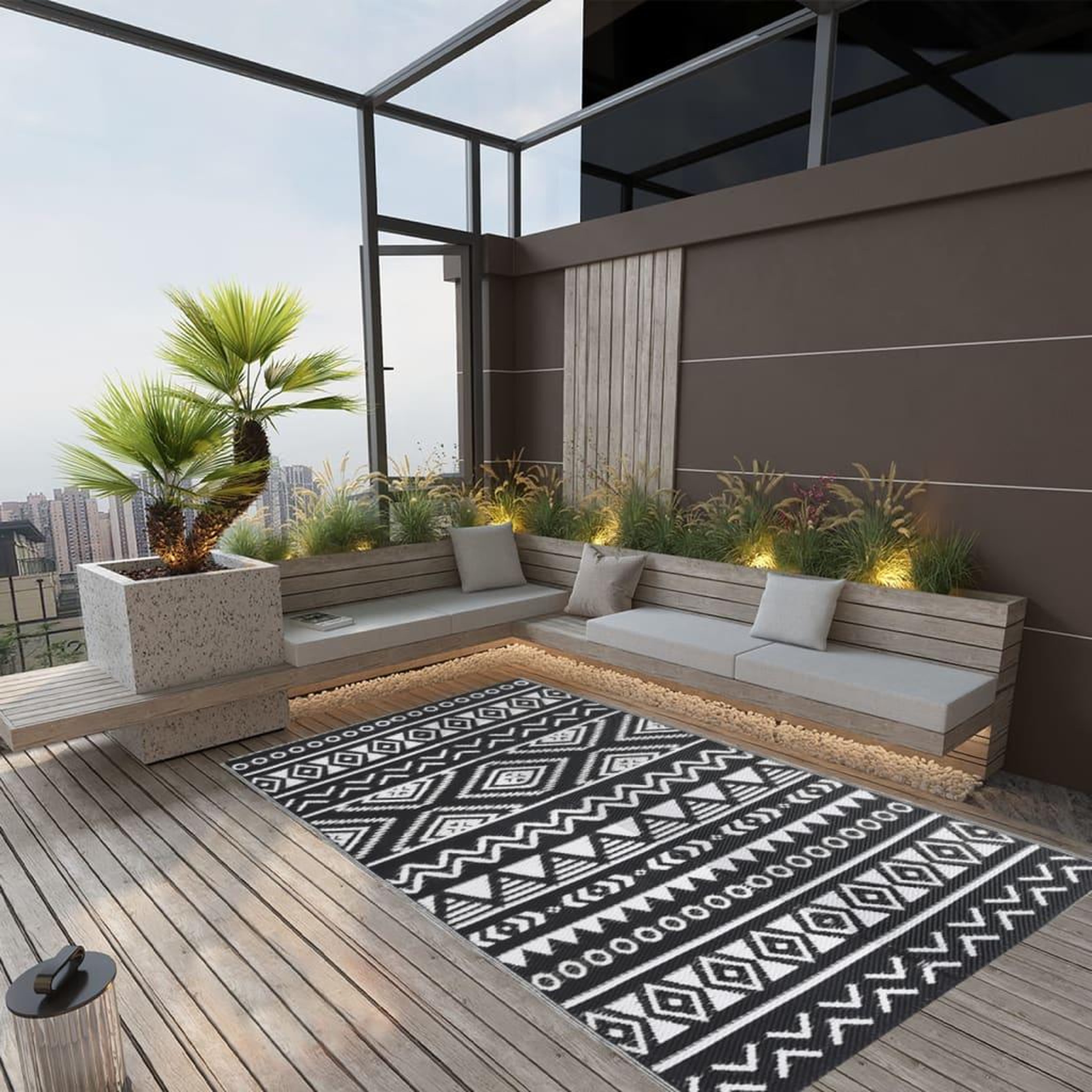 Voir la diapositive 1 : VIDAXL Tapis d'exterieur Noir 160x230 cm PP