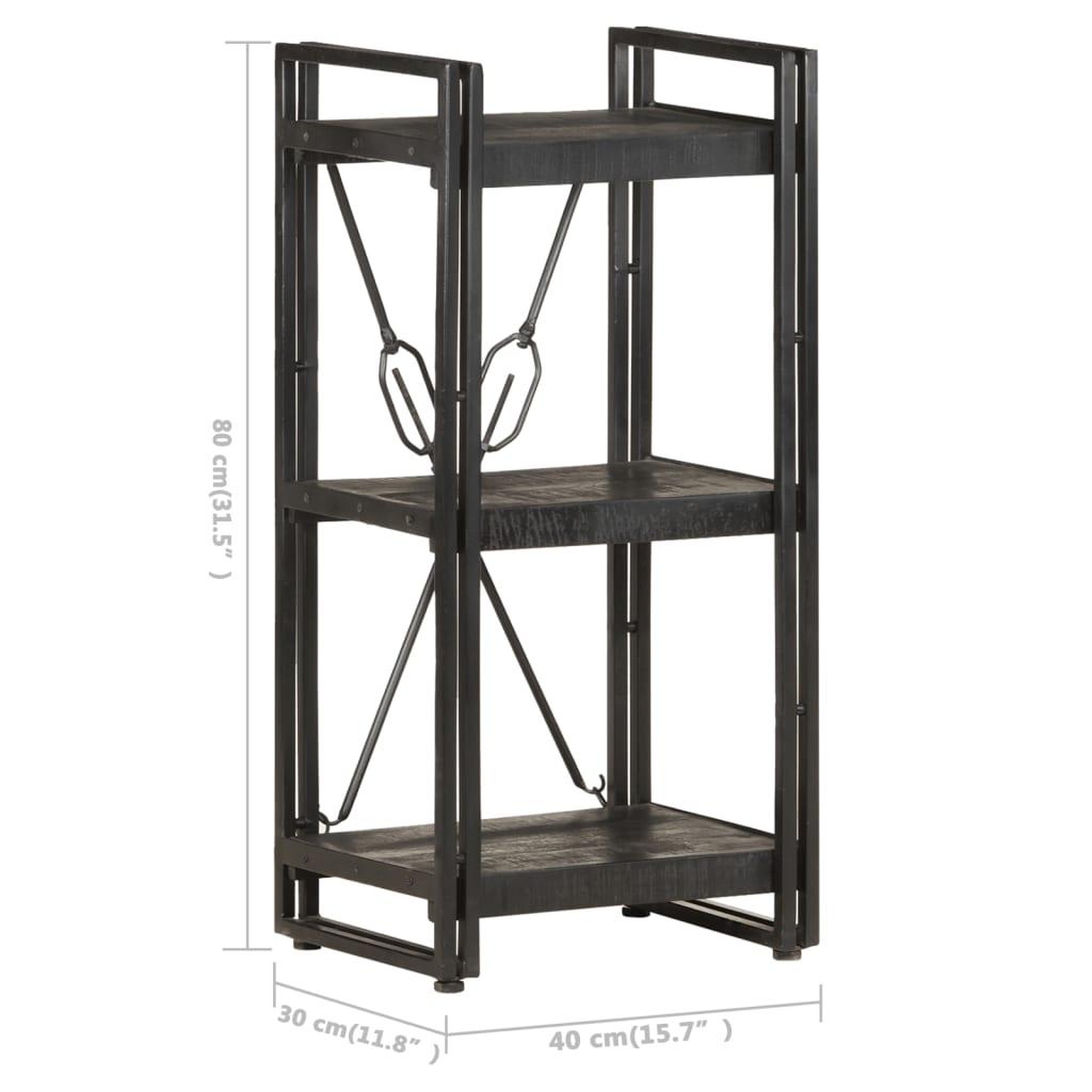 Voir la diapositive 6 : VIDAXL Bibliotheque a 3 niveaux 40x30x80 cm Bois de manguier massif