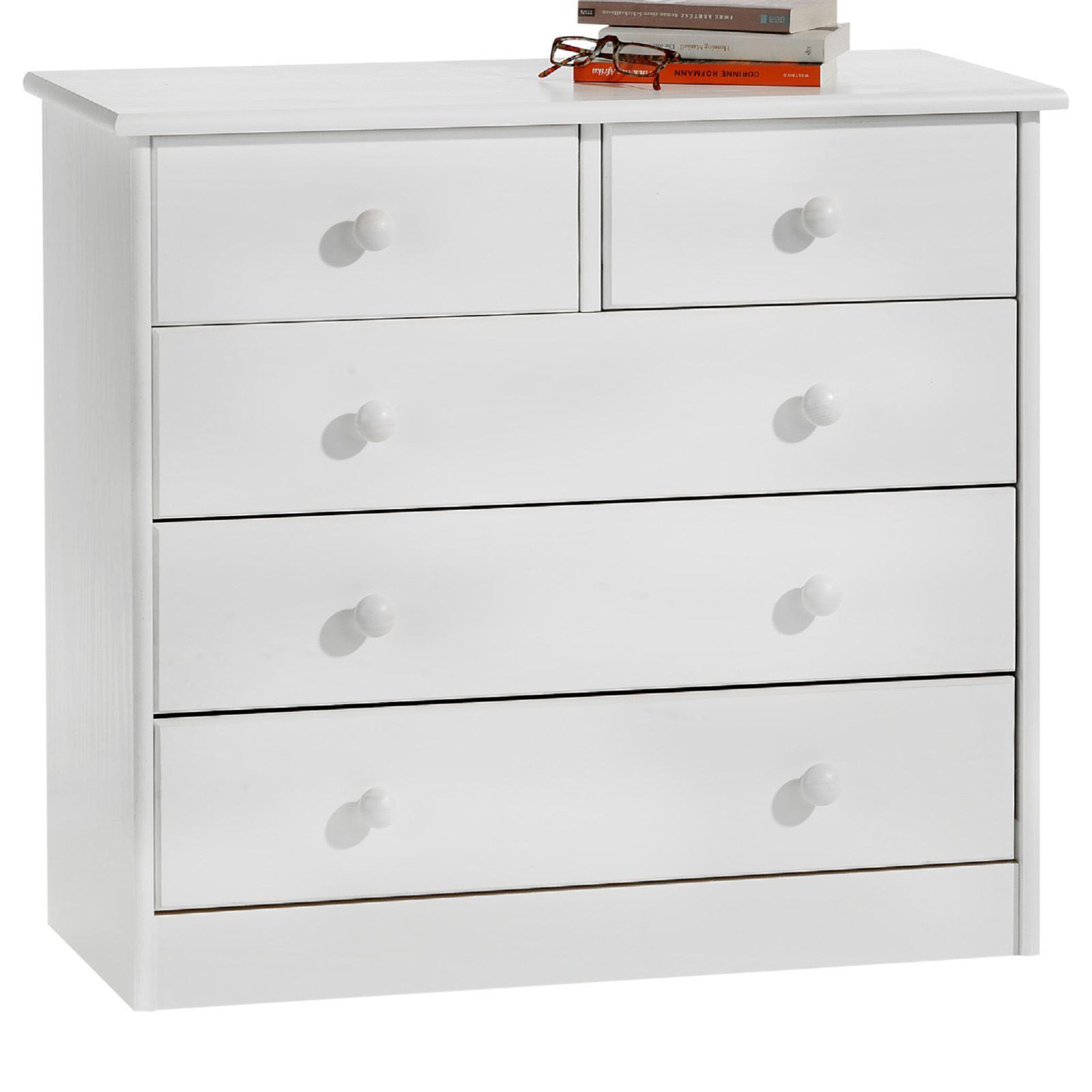 Voir la diapositive 1 : IDIMEX Commode en pin RONDO, 2+3 tiroirs