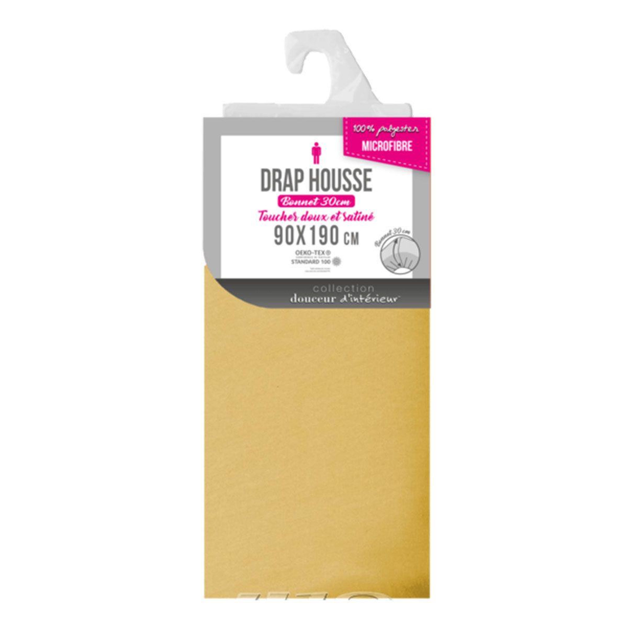 Voir la diapositive 2 : Douceur d'Intérieur Drap housse microfibre  oscar  90x190cm miel