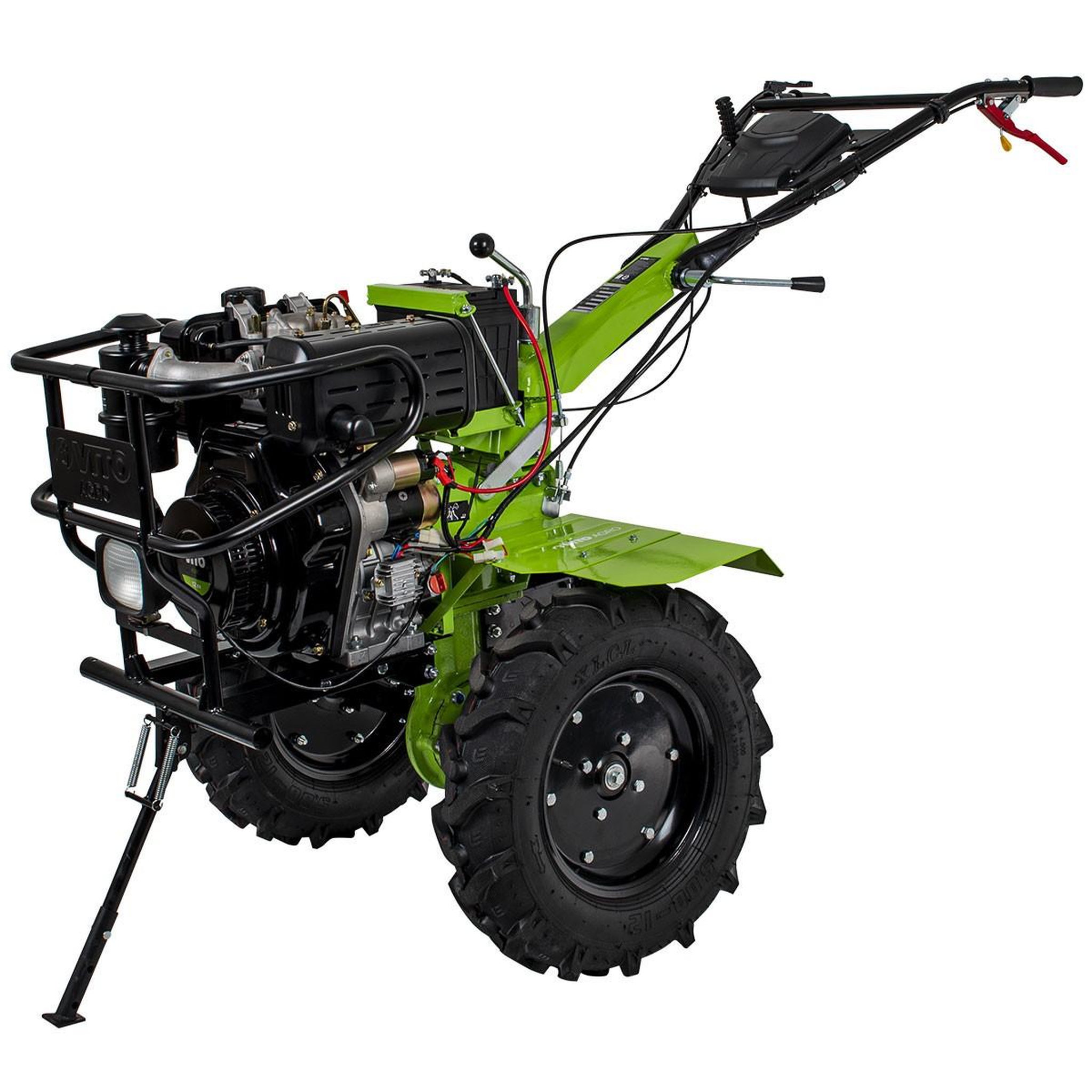 VITO Garden Motoculteur thermique diesel 12cv 4t transmission directe fraises et butteur double vito