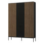 Voir la diapositive 1 : BEST MOBILIER Savanna - armoire - effet bois et noir - 185x180 cm