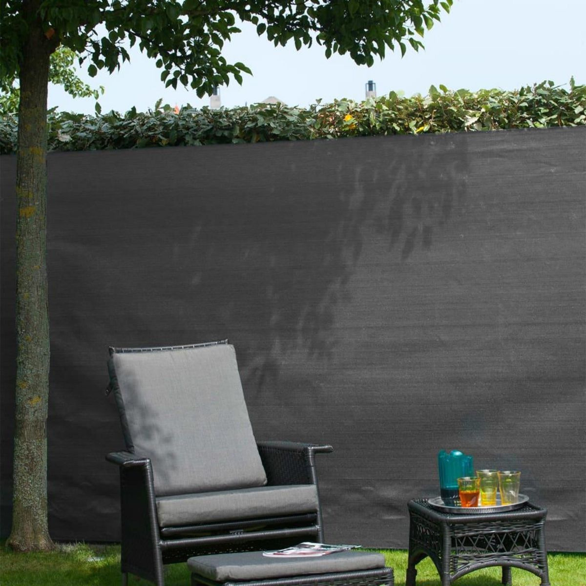 NATURE Nature Brise-vue de jardin PE 1,2 x 5 m Anthracite