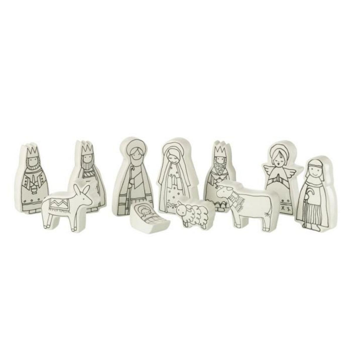 Paris Prix Crèche de Noël en Dolomite  11 Santons  14cm Blanc