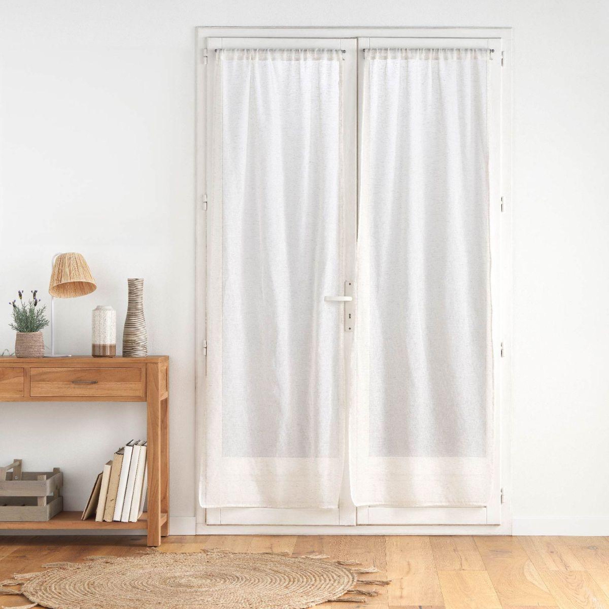 Voir la diapositive 5 : Douceur d'Intérieur Paire de voilages passe-tringle  norine  70x240cm naturel