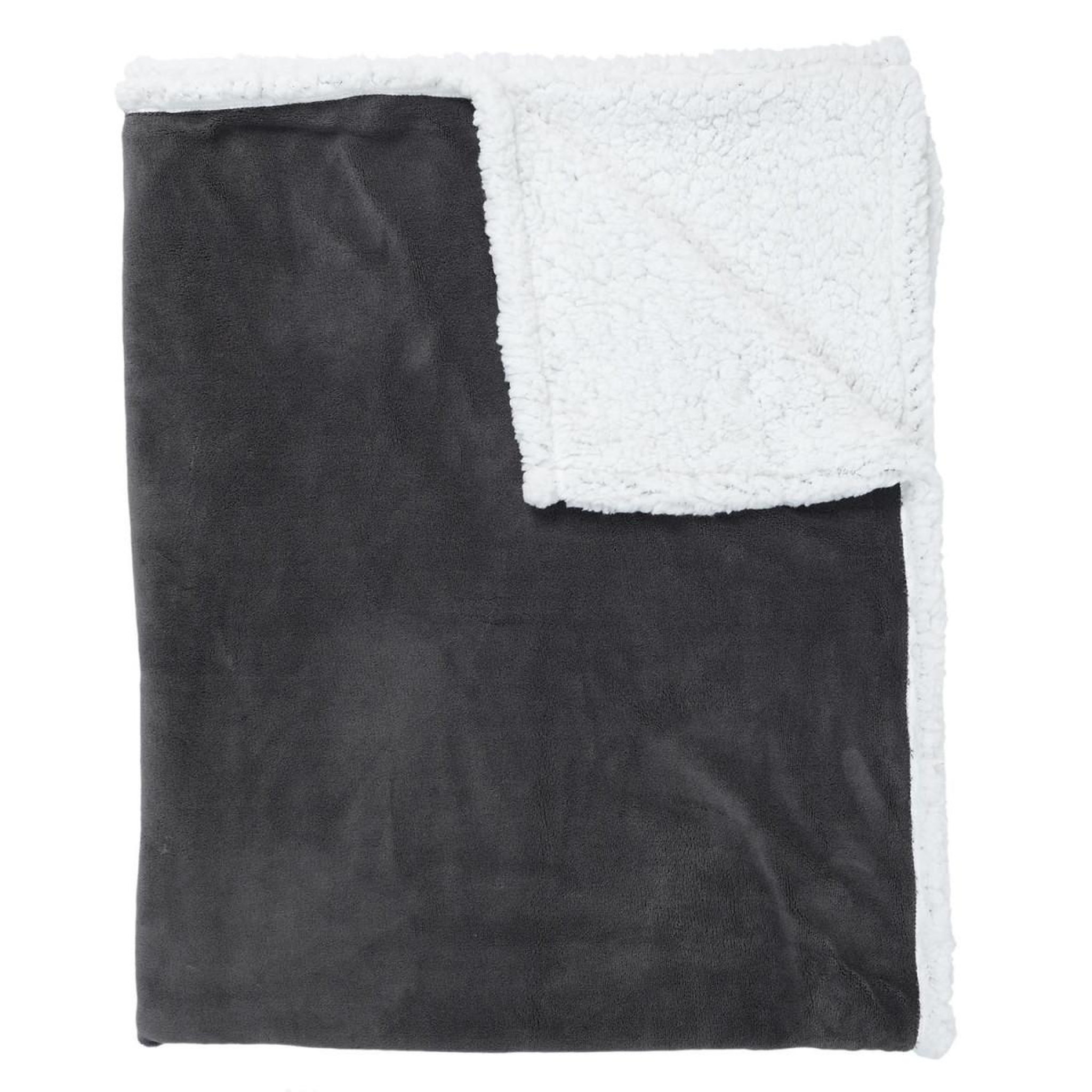 Voir la diapositive 1 : The Home Deco Factory Plaid microfibre  intérieur sherpa  120x150cm gris
