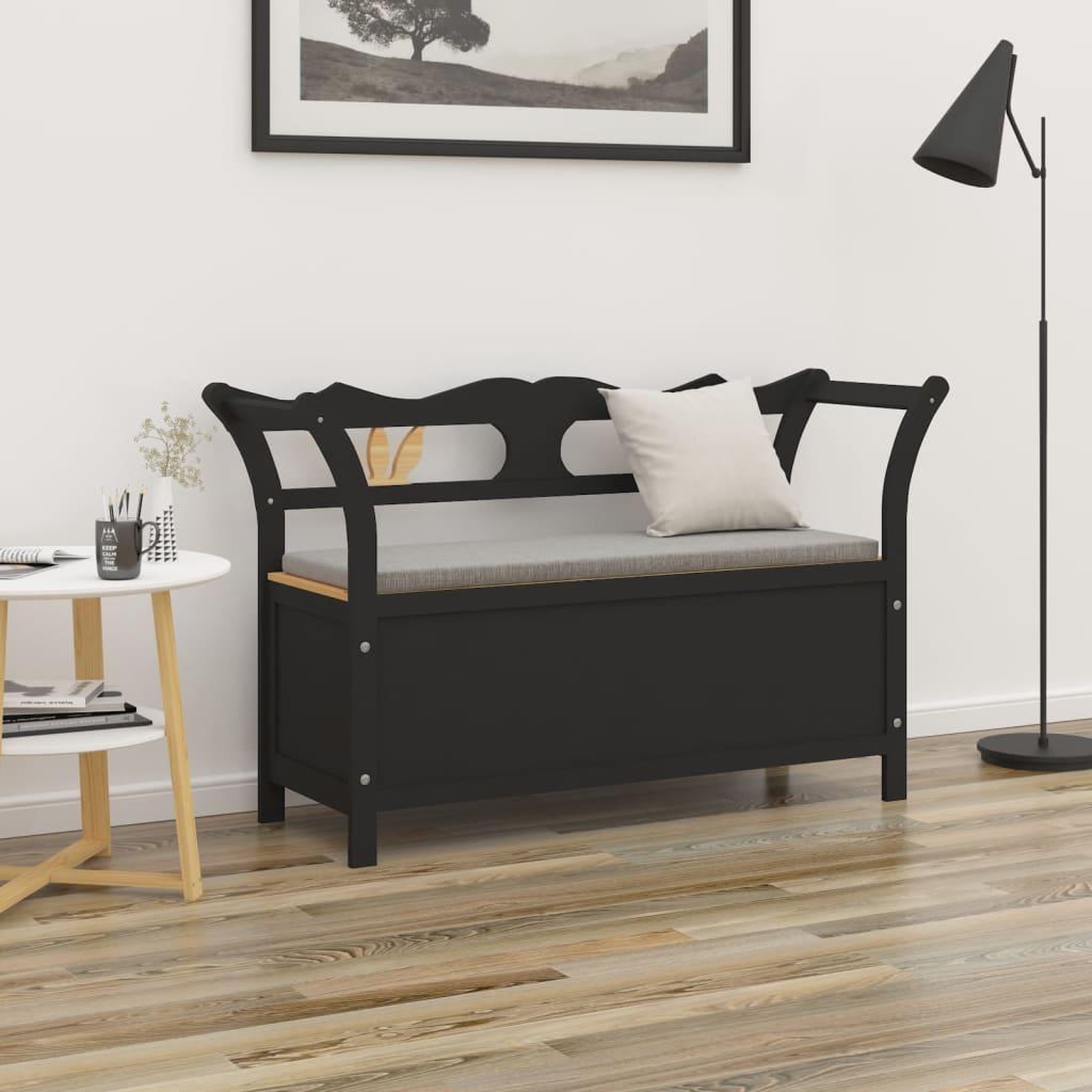 Voir la diapositive 1 : VIDAXL Banc Noir 107x45x75,5 cm Bois de sapin solide