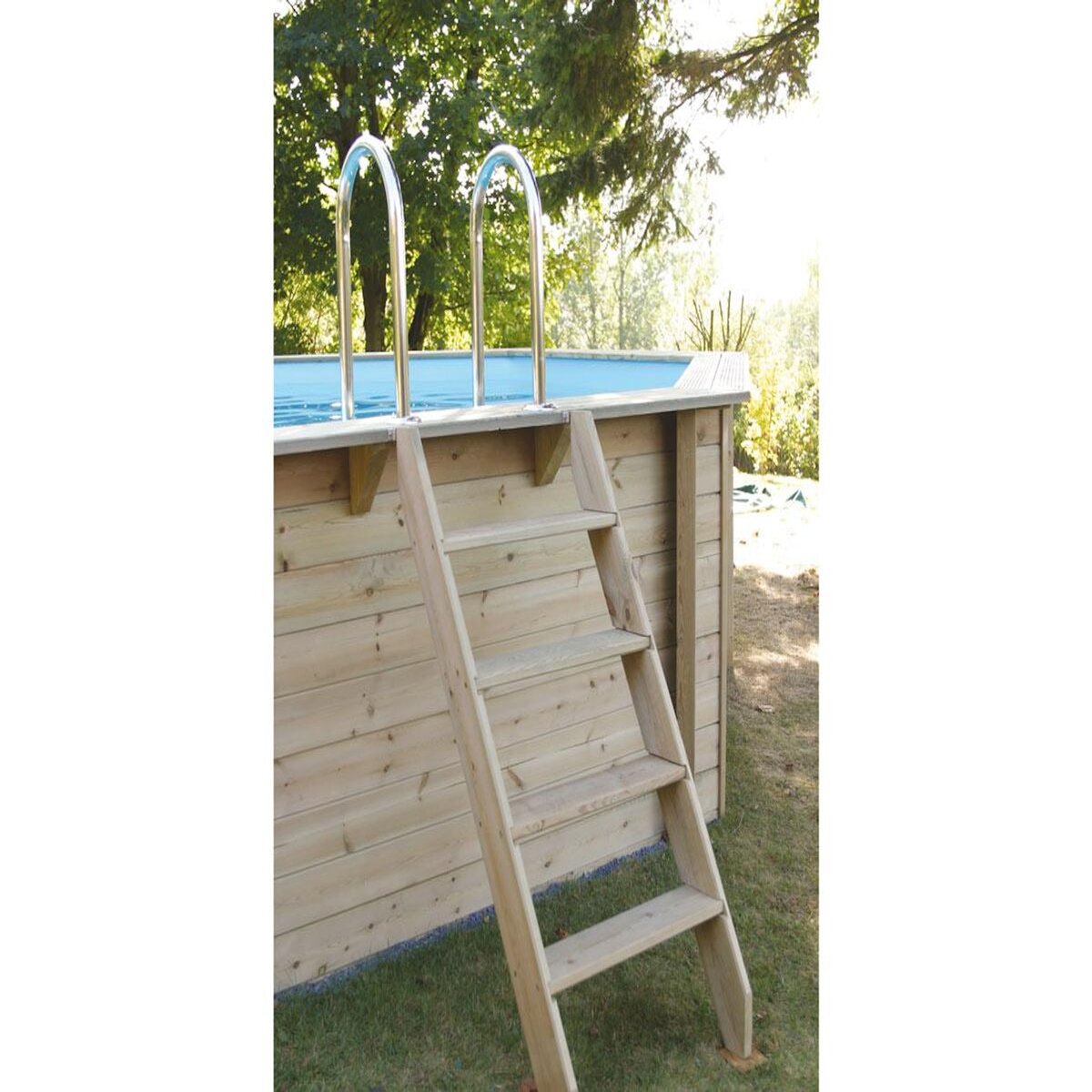 Ubbink Piscine bois Océa 5,10 x 1,20 m - Liner gris - Ubbink