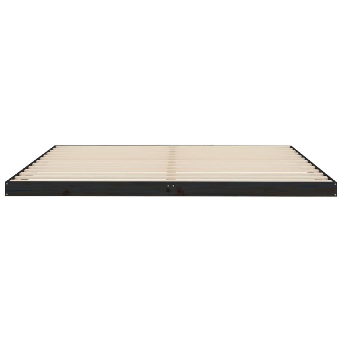 VIDAXL Cadre de lit sans matelas noir 200x200 cm bois massif de pin