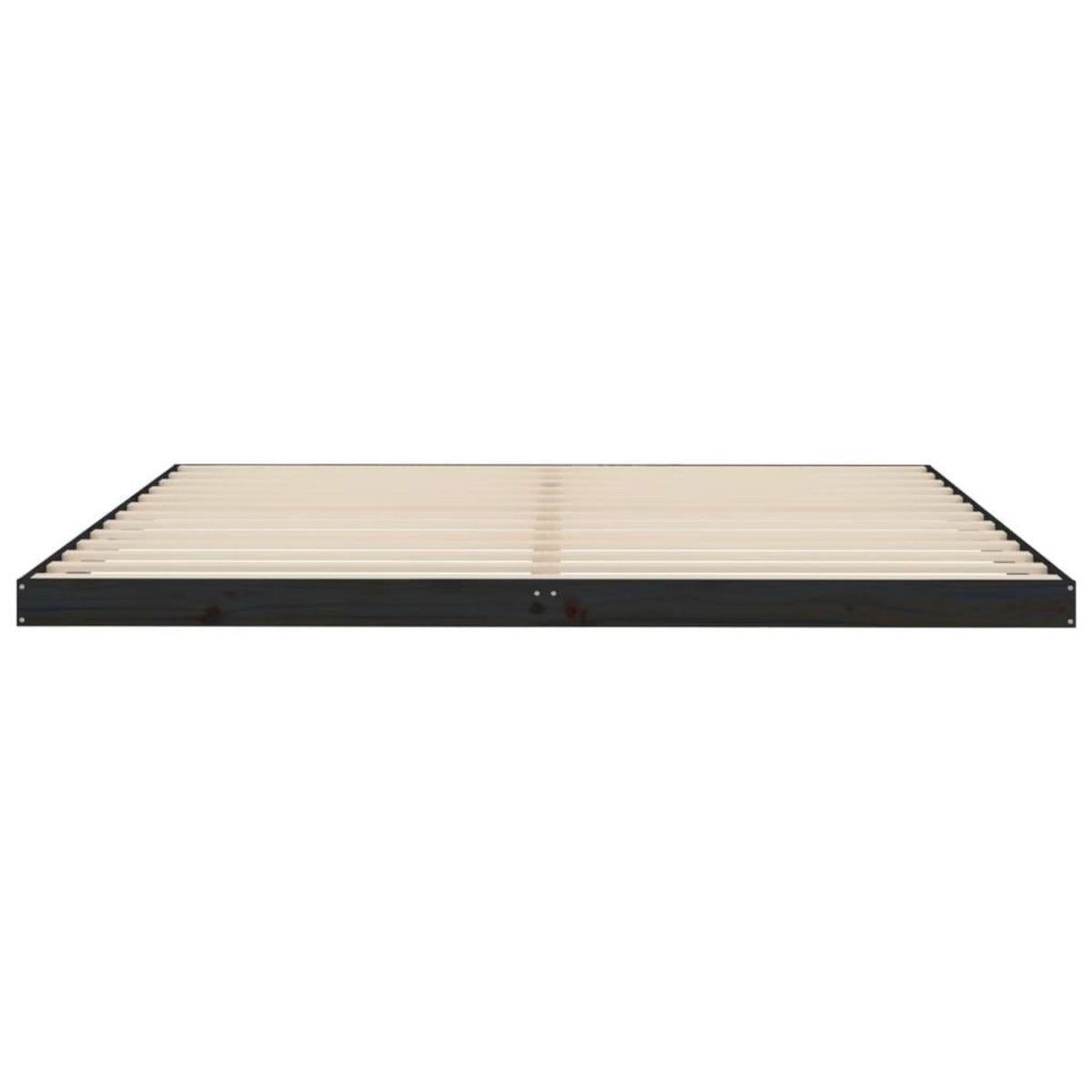 VIDAXL Cadre de lit sans matelas noir 200x200 cm bois massif de pin
