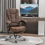 Voir la diapositive 2 : VINSETTO Fauteuil de bureau direction massant chauffant hauteur réglable dossier inclinable tissu aspect lin marron