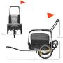 Voir la diapositive 3 : PAWHUT Remorque vélo jogger 2 en 1 pour chien - remorque à vélo pour chien - attache, drapeau, roue AV pivotante, réflecteurs - noir