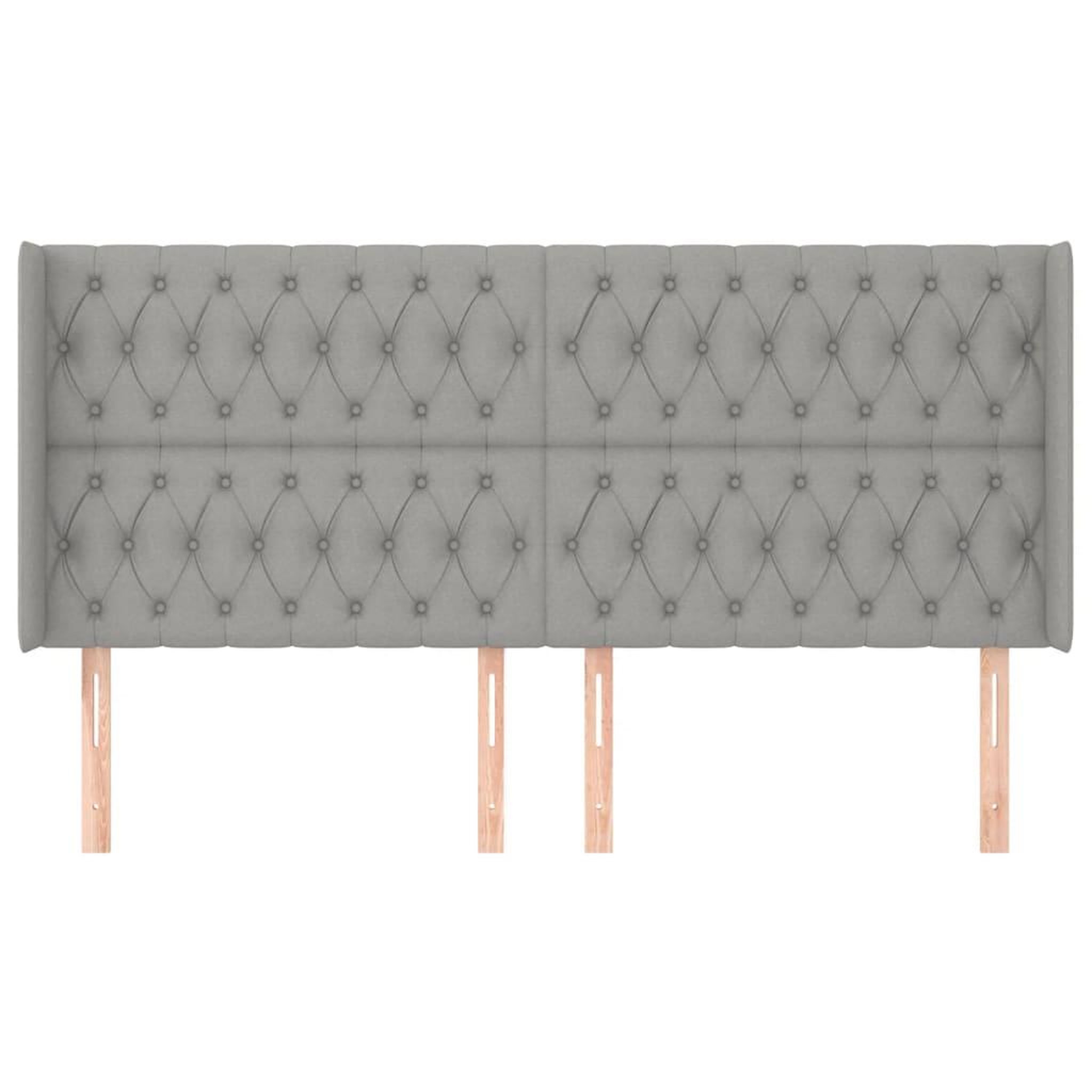 Voir la diapositive 3 : VIDAXL Tete de lit avec oreilles Gris clair 203x16x118/128 cm Tissu