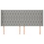 Voir la diapositive 3 : VIDAXL Tete de lit avec oreilles Gris clair 203x16x118/128 cm Tissu