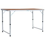 VIDAXL Table pliable de camping Aluminium 120x60 cm