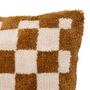 Voir la diapositive 2 : ATMOSPHERA Coussin Tufté Damier  Itha  38x58cm Ocre