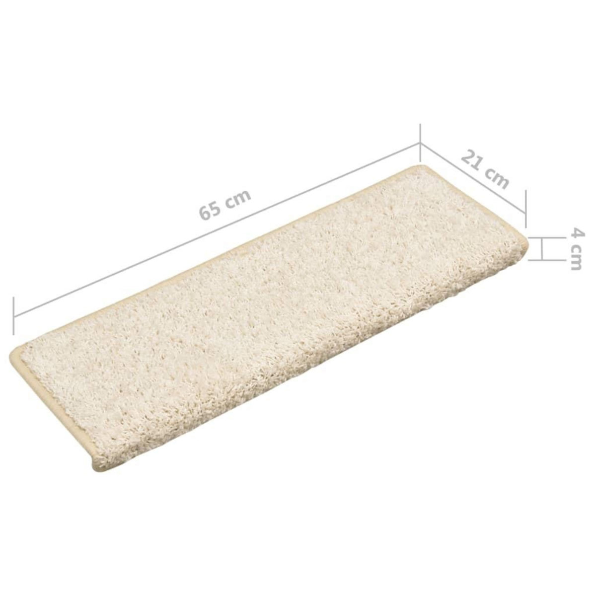 VIDAXL Tapis d'escalier 15 pcs 65x21x4 cm Blanc