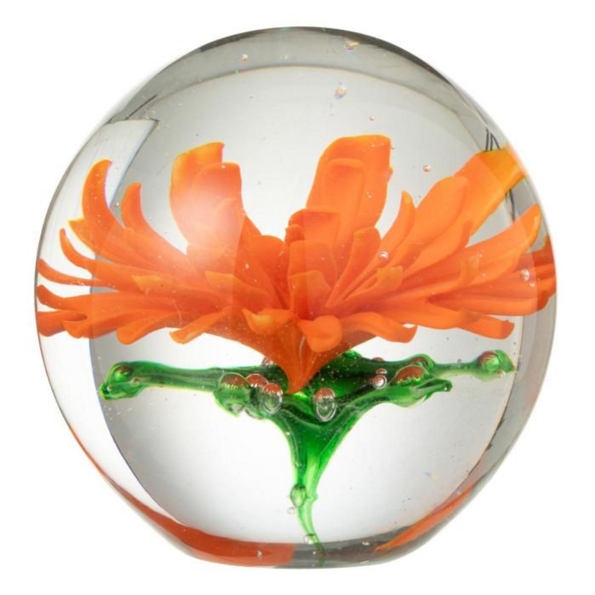 Paris Prix Presse-Papier Fleur en Verre  Aster  10cm Orange