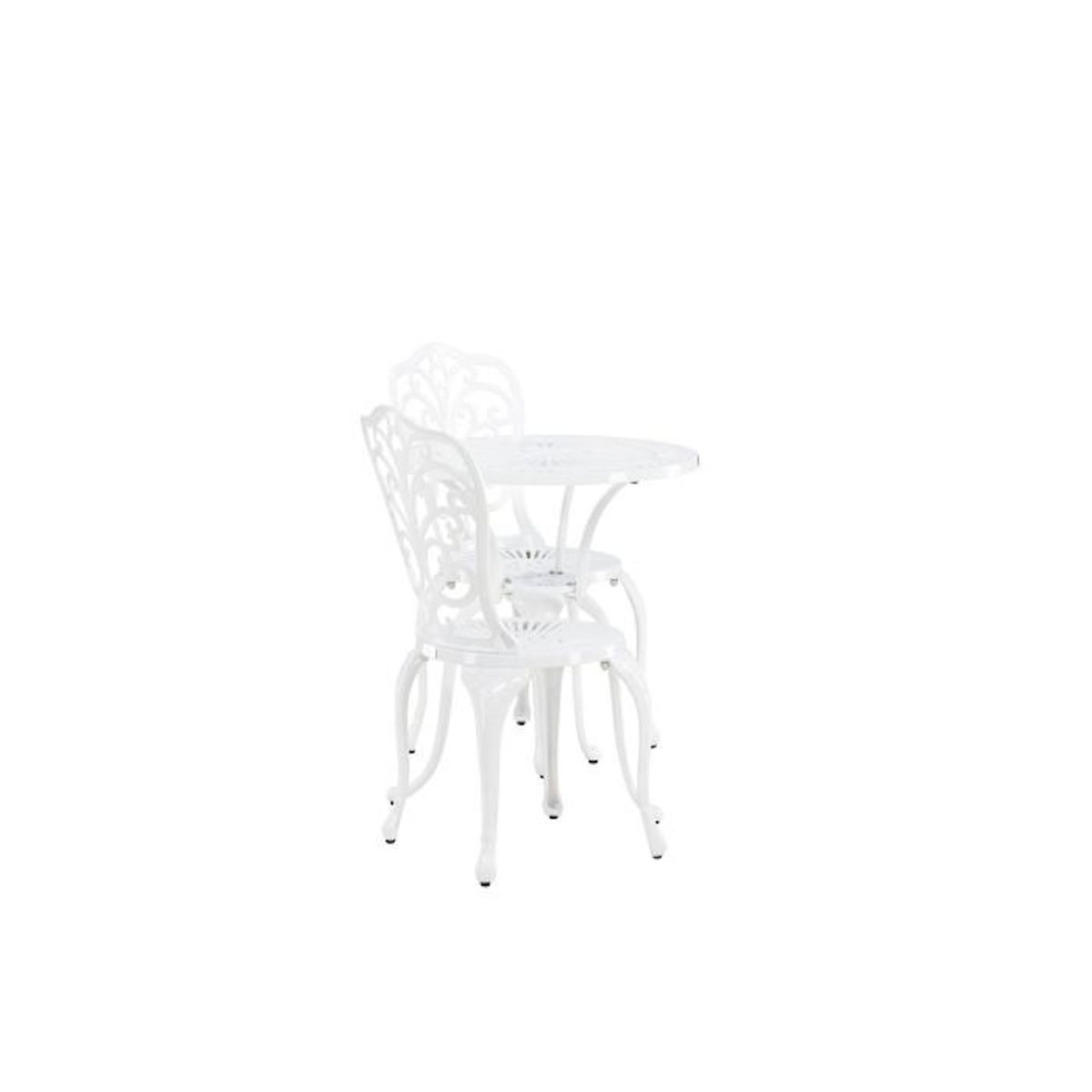 Paris Prix Ensemble Table de Jardin & 2 Chaises  Nandin  88cm Blanc