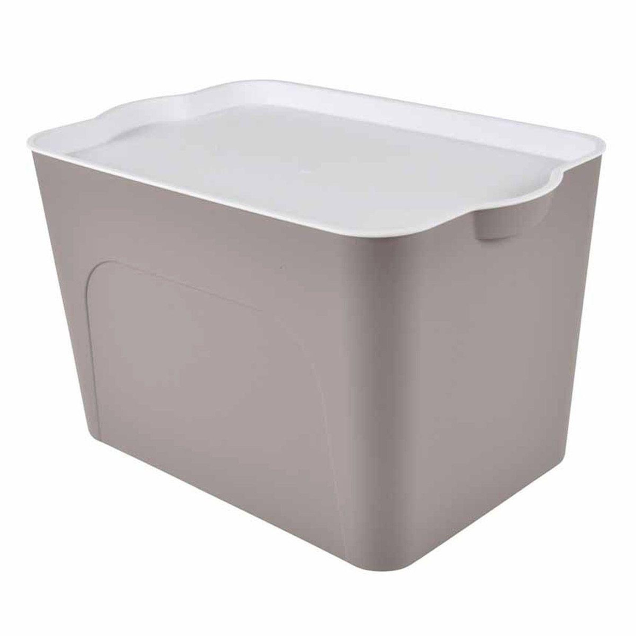 Voir la diapositive 1 : HOMEA Boîte de Rangement Déco  Pratique  24L Taupe