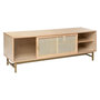 Voir la diapositive 3 : ATMOSPHERA Meuble TV 1 porte en bois et cannage RAYO - Beige
