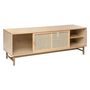 Voir la diapositive 3 : ATMOSPHERA Meuble TV 1 porte en bois et cannage RAYO - Beige