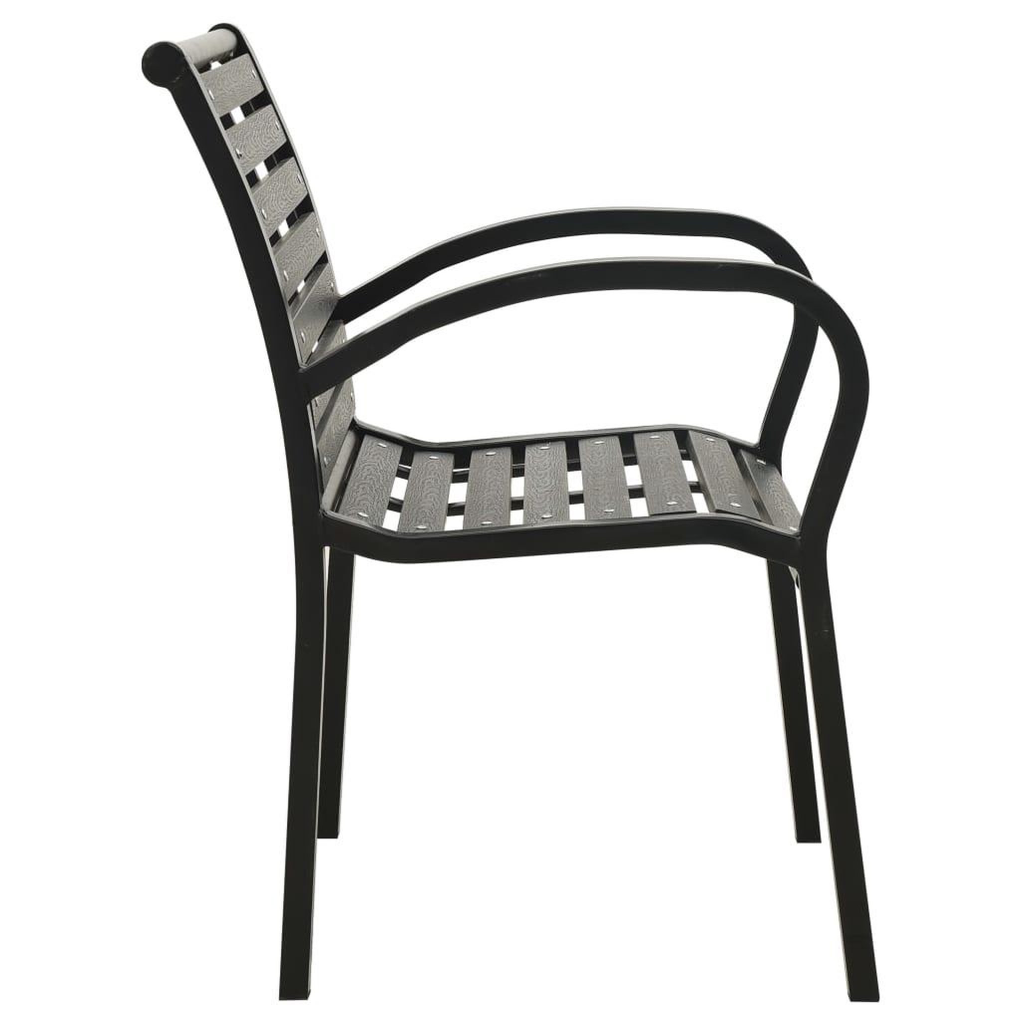 Voir la diapositive 4 : VIDAXL Chaises de jardin lot de 2 Acier et WPC Noir