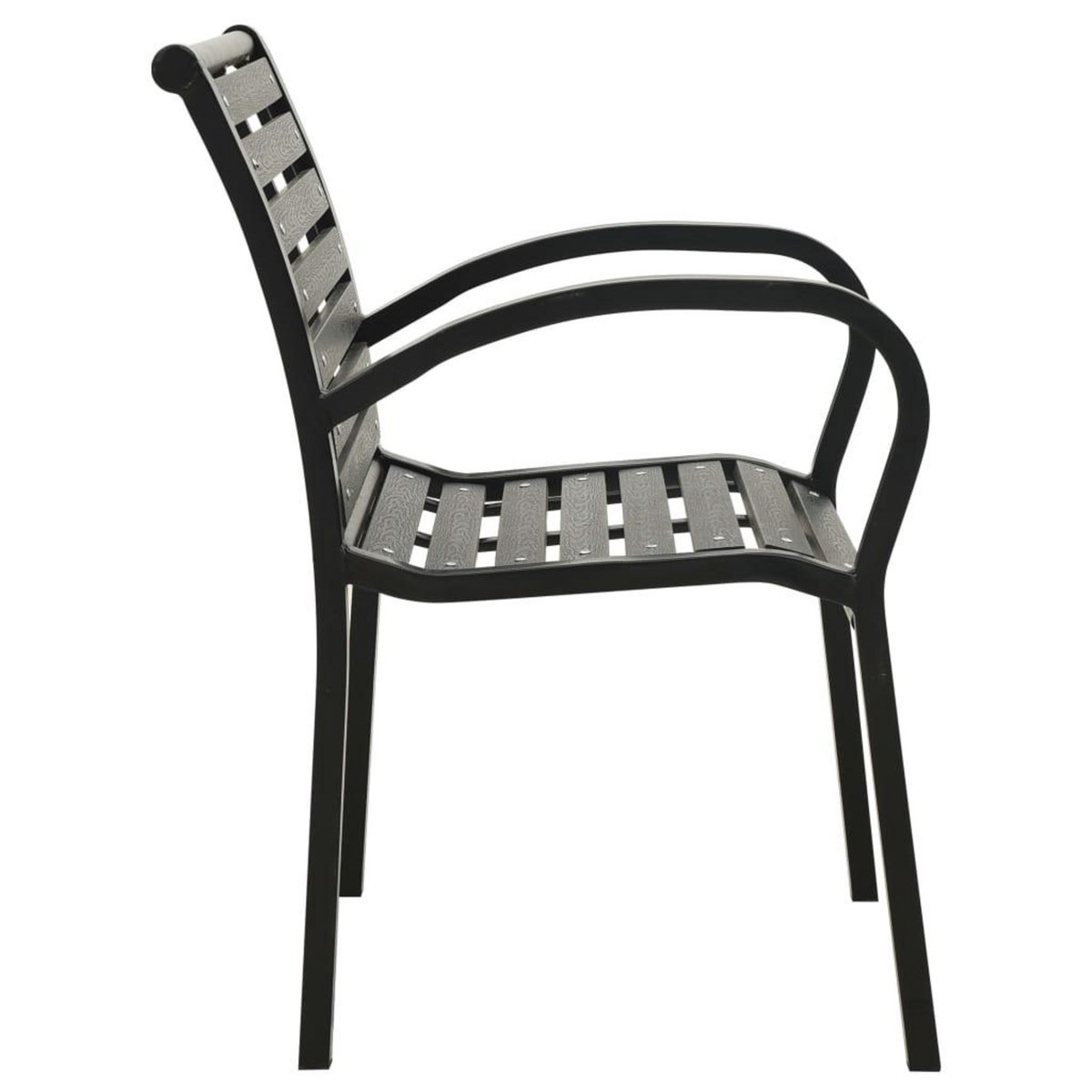 VIDAXL Chaises de jardin lot de 2 Acier et WPC Noir