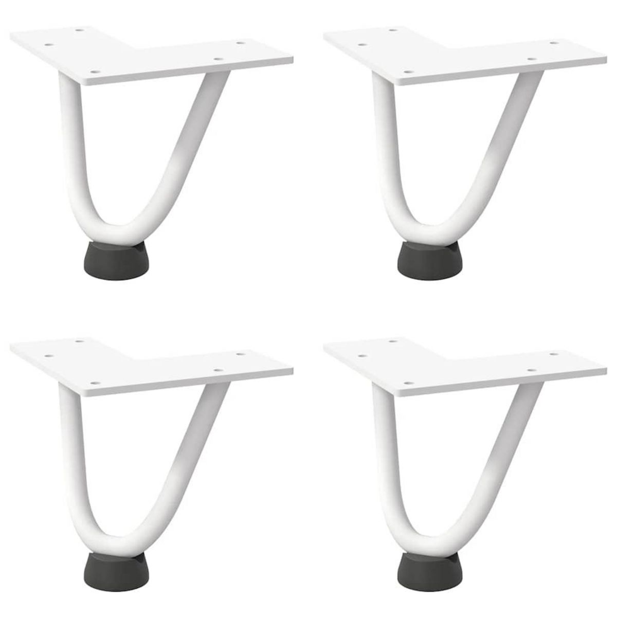 VIDAXL Pieds de table en forme d'epingle a cheveux 4 pcs blanc 10 cm