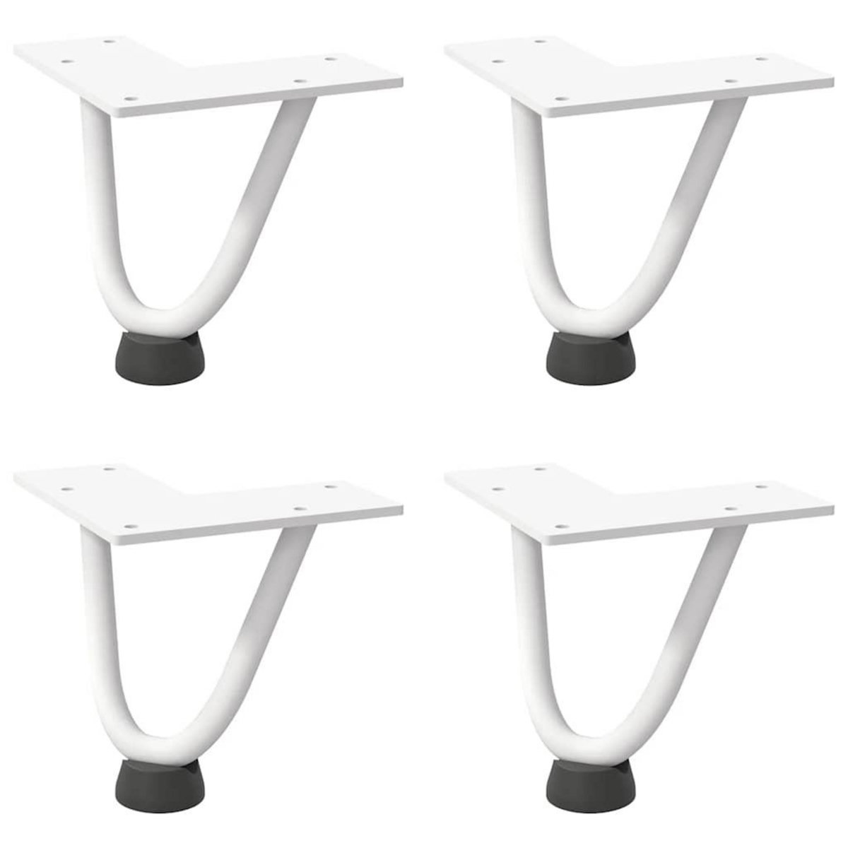 VIDAXL Pieds de table en forme d'epingle a cheveux 4 pcs blanc 10 cm