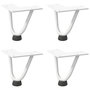 Voir la diapositive 2 : VIDAXL Pieds de table en forme d'epingle a cheveux 4 pcs blanc 10 cm