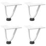 Voir la diapositive 2 : VIDAXL Pieds de table en forme d'epingle a cheveux 4 pcs blanc 10 cm