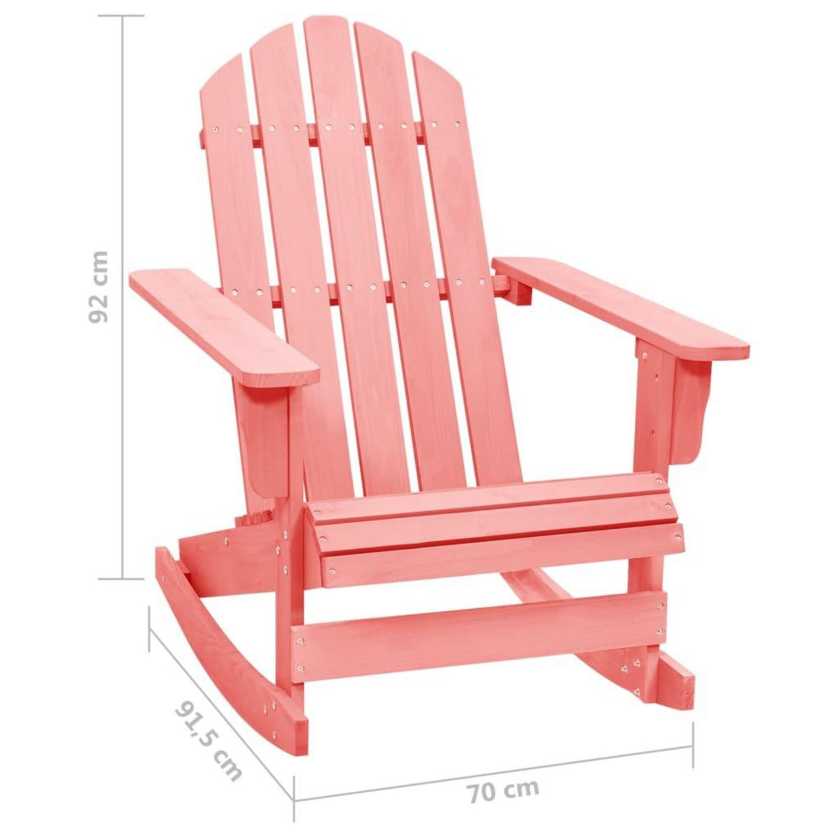 VIDAXL Chaise a bascule de jardin Adirondack bois de sapin massif rose