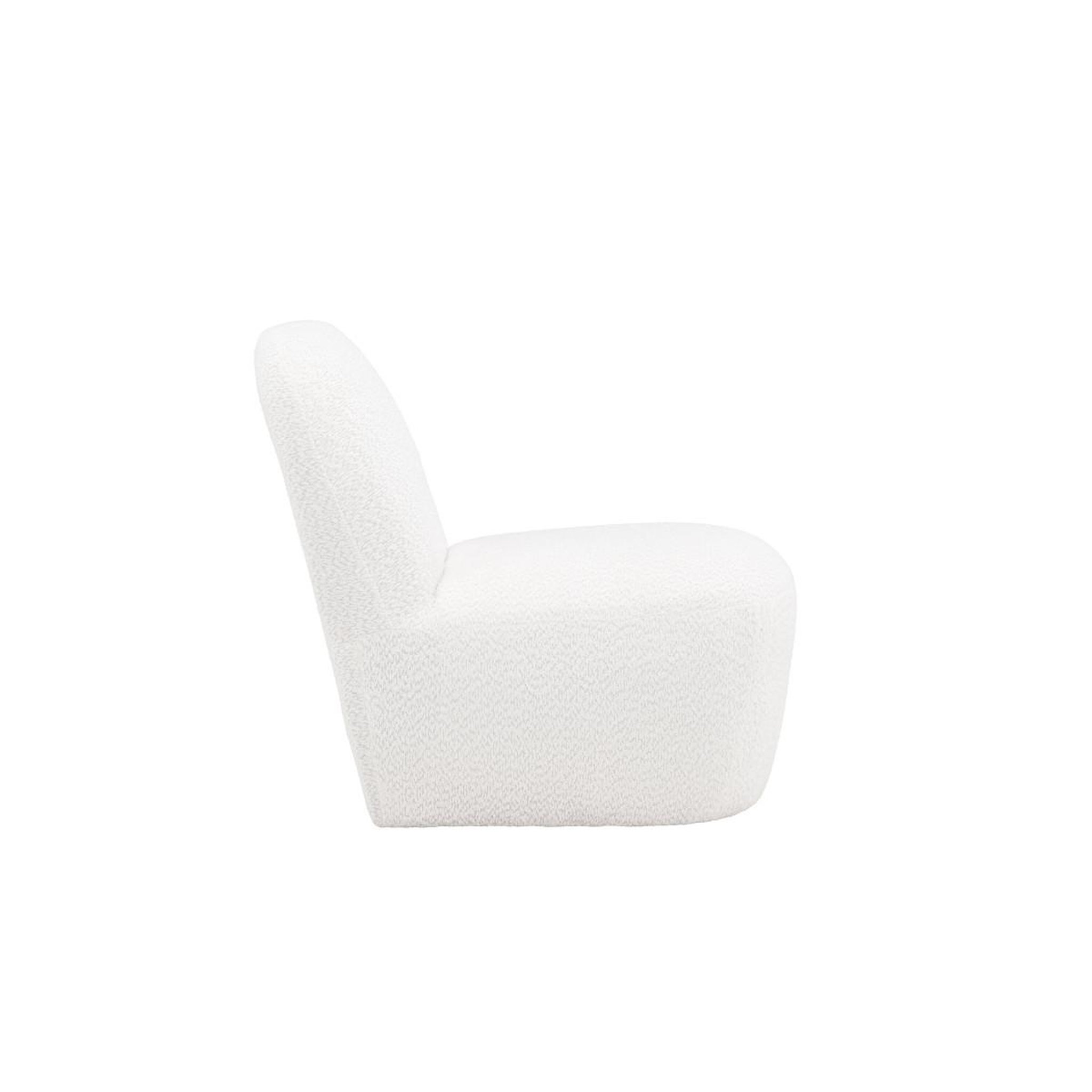 Voir la diapositive 3 : Paris Prix Fauteuil design en tissu bouclette  mahla  82cm blanc