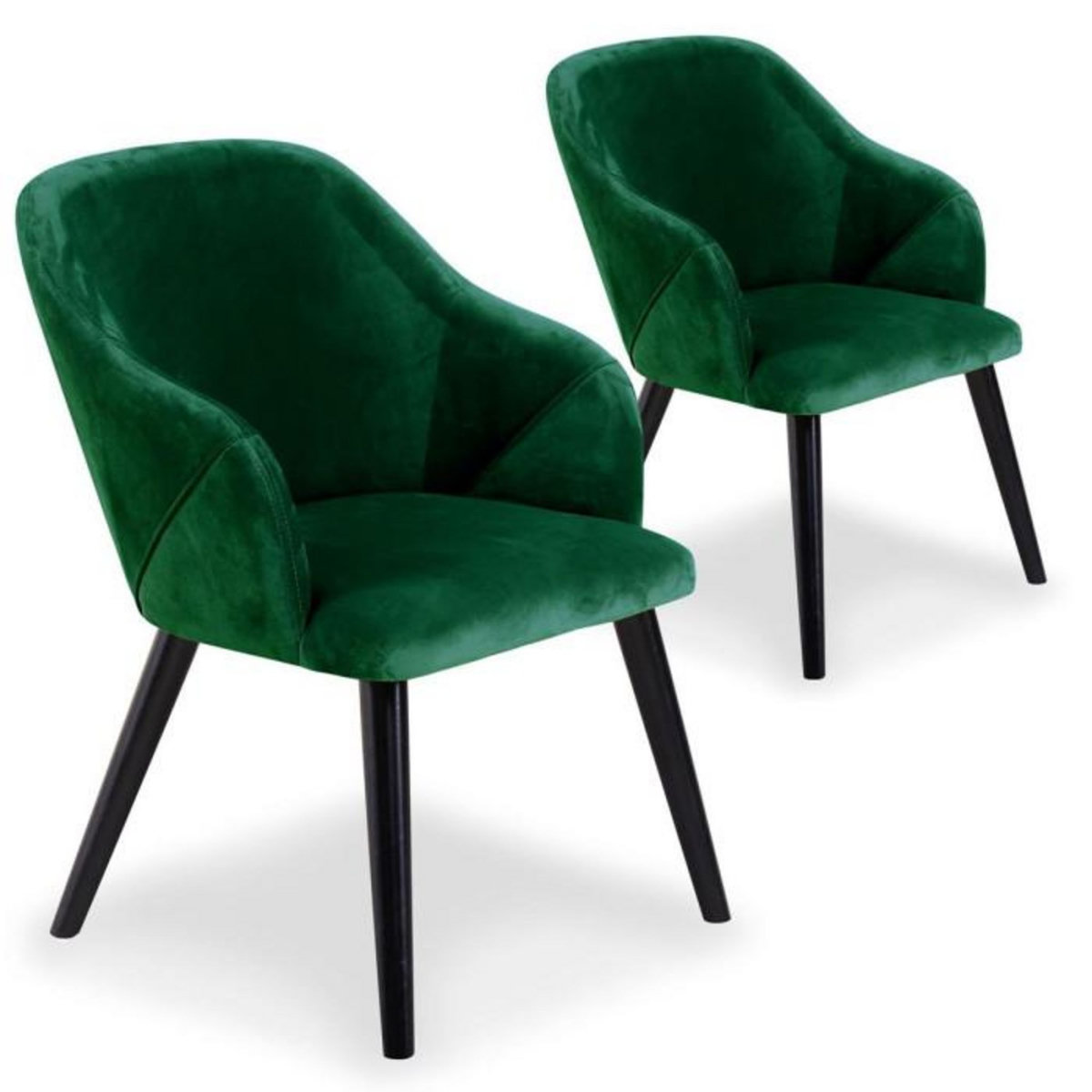 Paris Prix Lot de 2 Fauteuils en Velours  Yugnat  85cm Vert