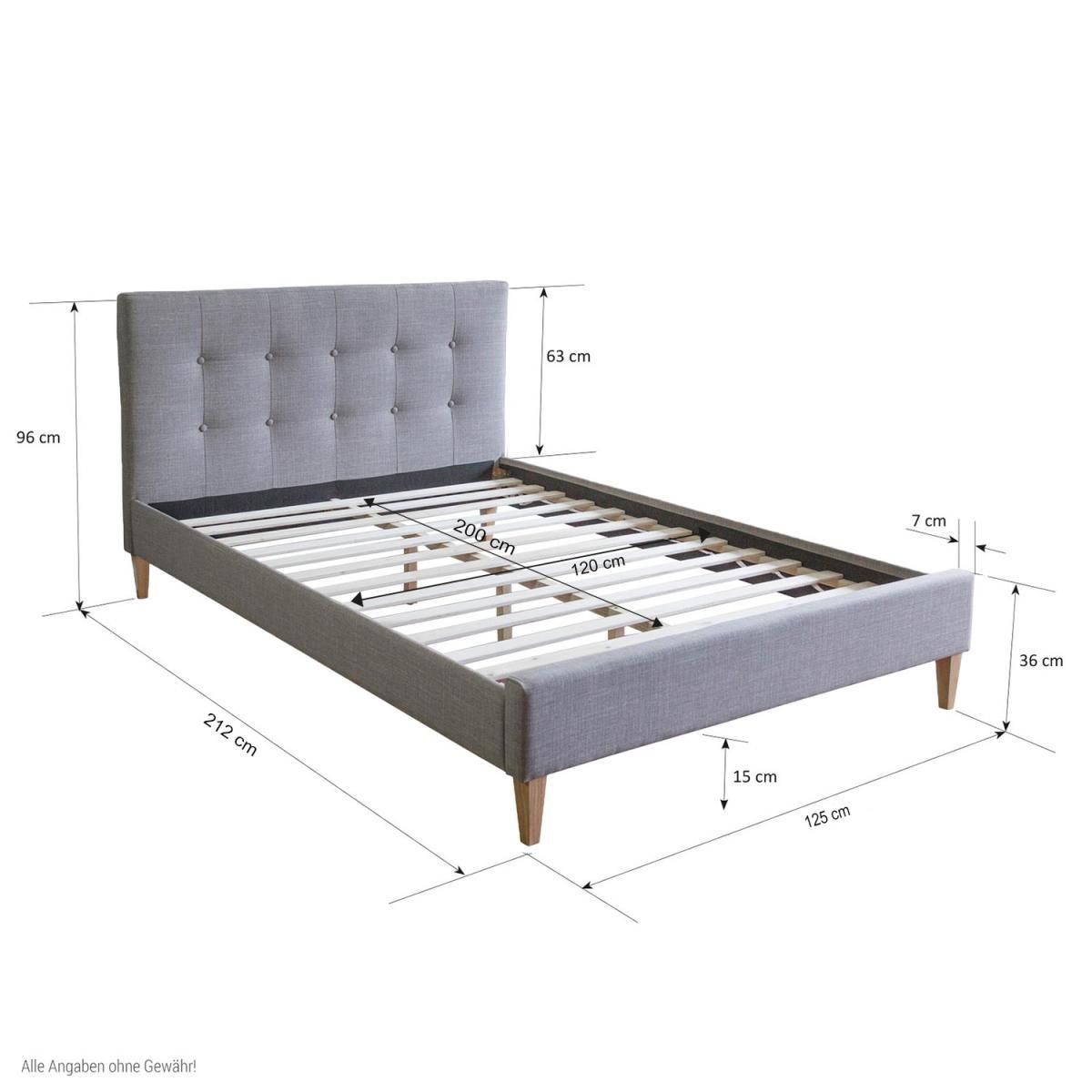 HomeStyle4U Lit rembourré avec matelas 120x200 Sommier à lattes