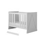 PINIO Chambre complète lit bébé 60x120 - commode à langer - armoire 2 portes Marie - Blanc