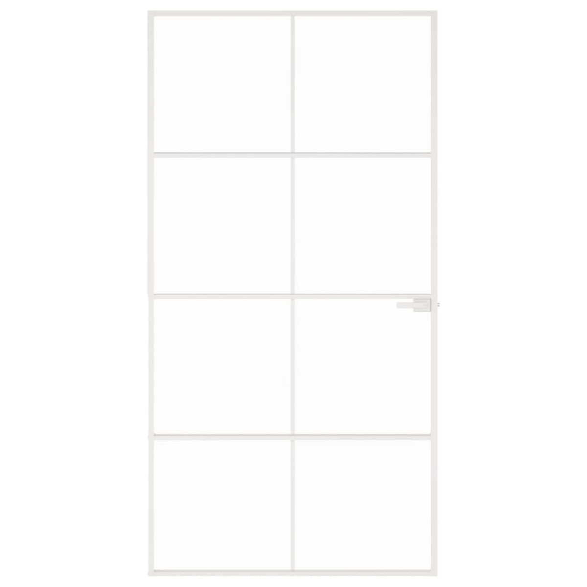 VIDAXL Porte d'interieur Blanc 102x201,5 cm Trempe verre aluminium fin