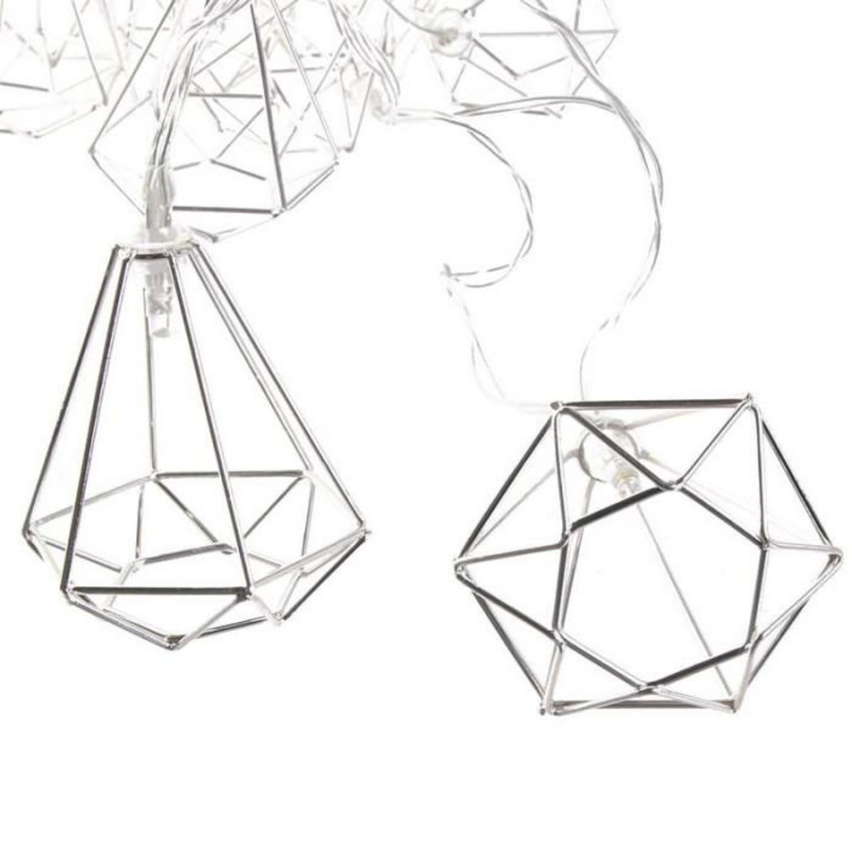 Paris Prix Guirlande Lumineuse Led  10 Diamants   175cm Argent