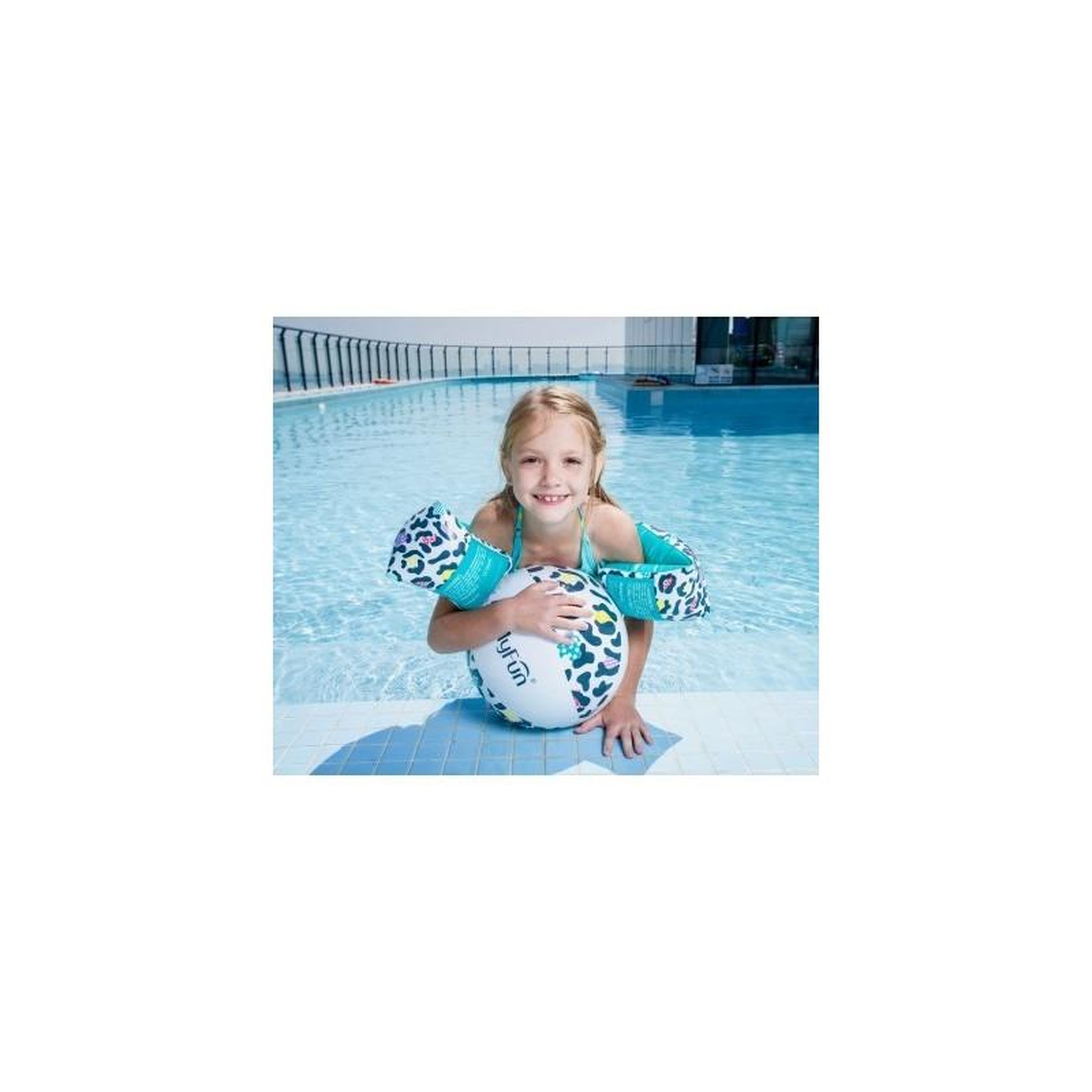 Voir la diapositive 2 : AIRMYFUN Ballon Gonflable ø28 cm pour Piscine & Plage, Accessoire d'Eau - Design Léopard