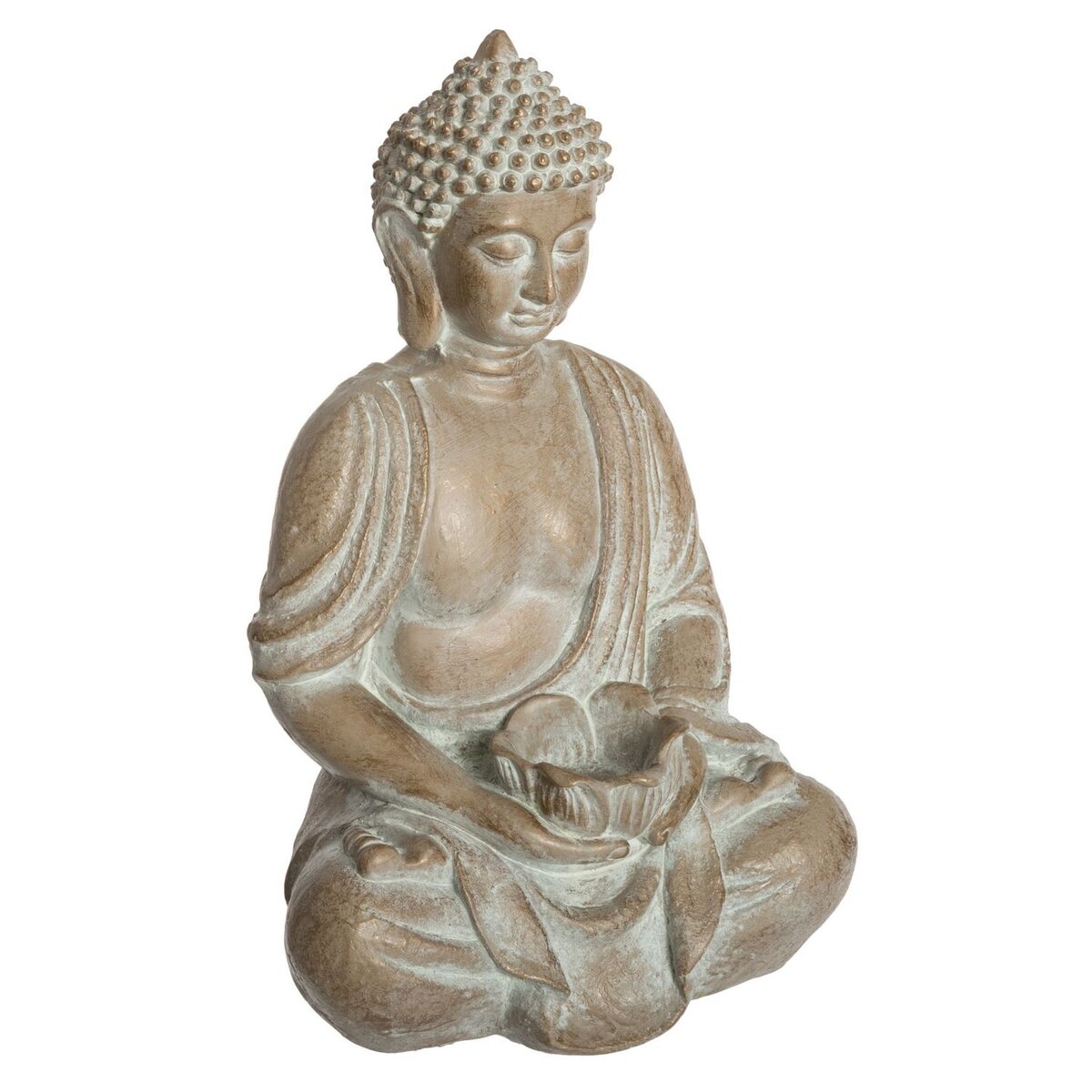 ATMOSPHERA Statuette de Bouddha Eté Indien - H. 39 cm - Beige effet blanchi