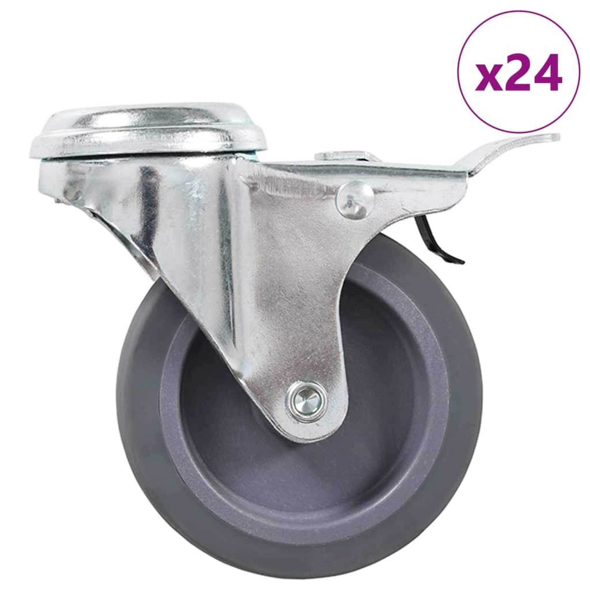 Voir la diapositive 1 : VIDAXL 24 pcs Roulettes pivotantes a trou de boulon 75 mm