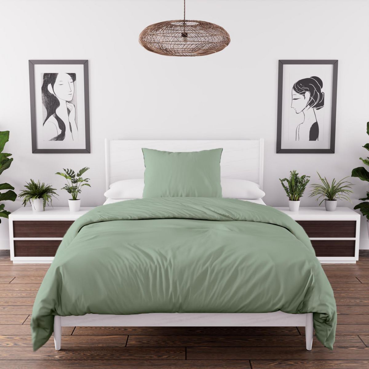 SOLEIL D'OCRE Ensemble couette et parure 5 Pièces BOHEME pour lit en 90x200 cm, par Soleil d'ocre