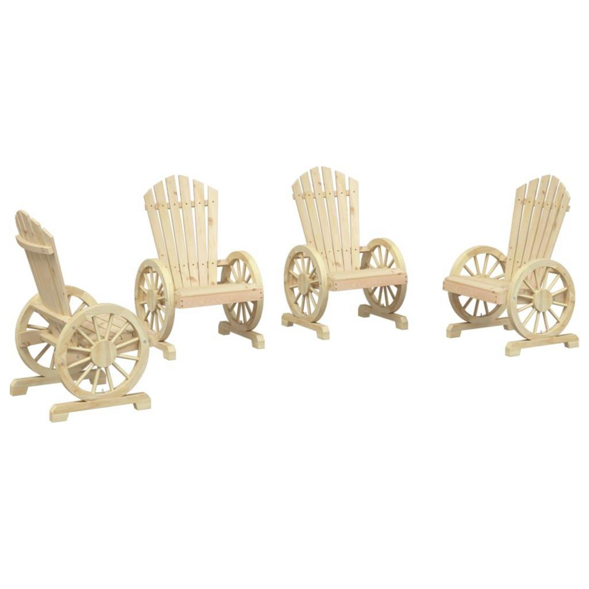 VIDAXL Chaises de jardin Adirondack lot de 4 bois de sapin massif