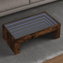 Voir la diapositive 1 : VIDAXL Table basse avec LED infini chene fume 90x50x30 cm