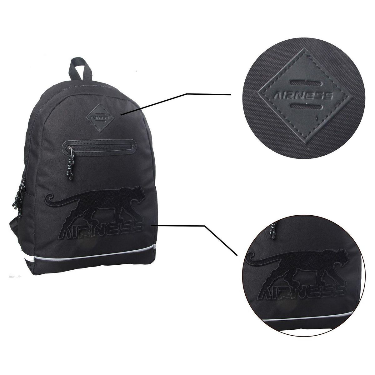 AIRNESS Sac à dos souple 1 compartiment noir 